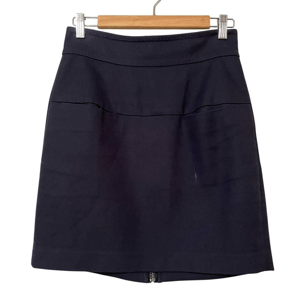 Phillip Lim Navy Blue Mini Pencil Skirt Womens 6 Preppy Dark Academia Office
